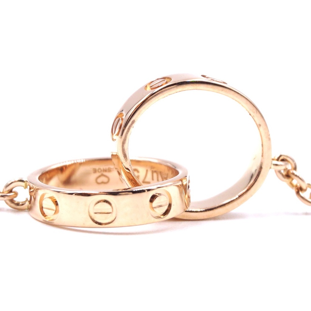 18k 750 Iconic Love Mini Ring Charm Chain Bracelet - Picture 4 of 8